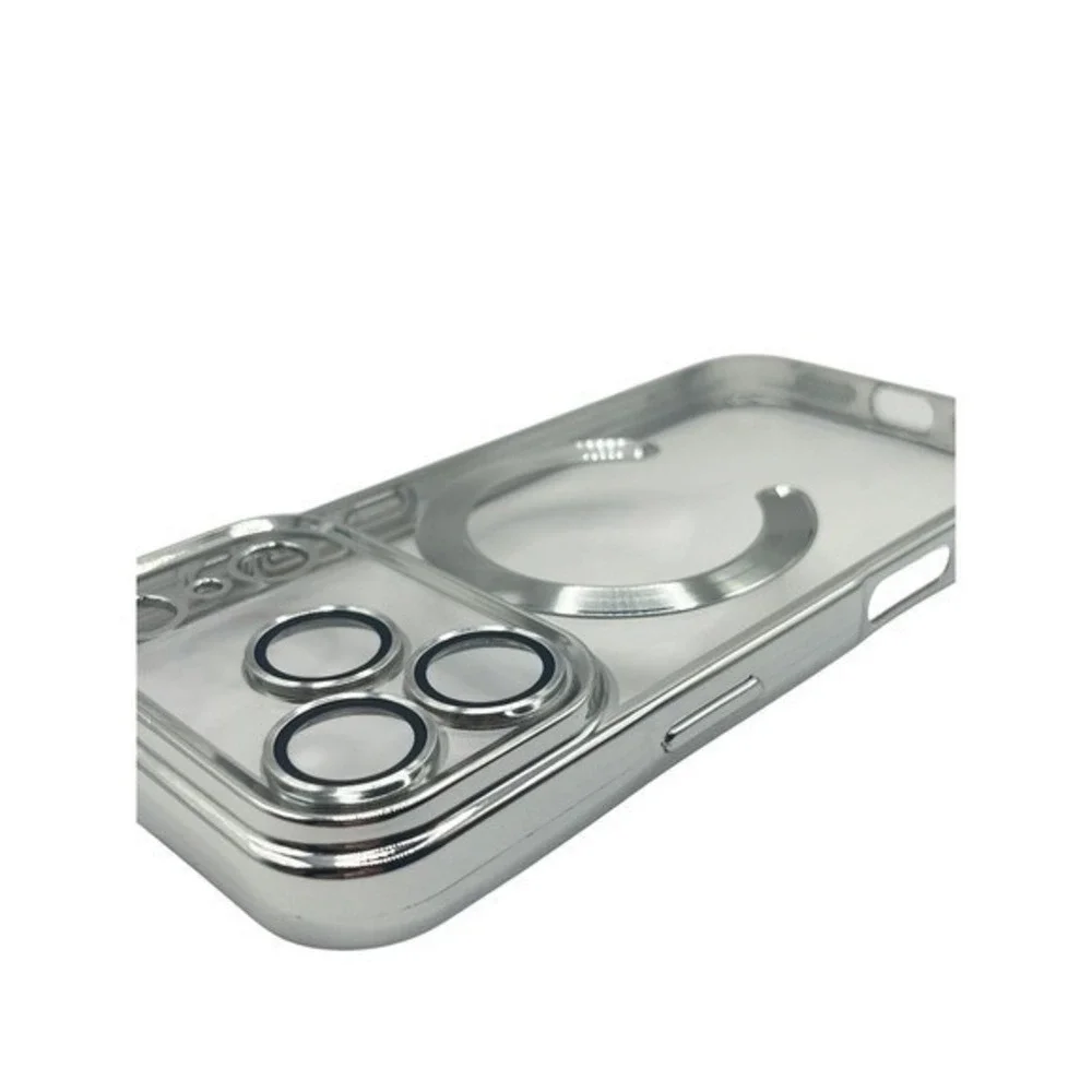 iPhone 17 Pro Clear Protective Case Silver Metallic‎ Trim NEW